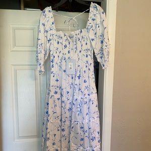 Hill House Nesli Blue Botanical Nap Dress